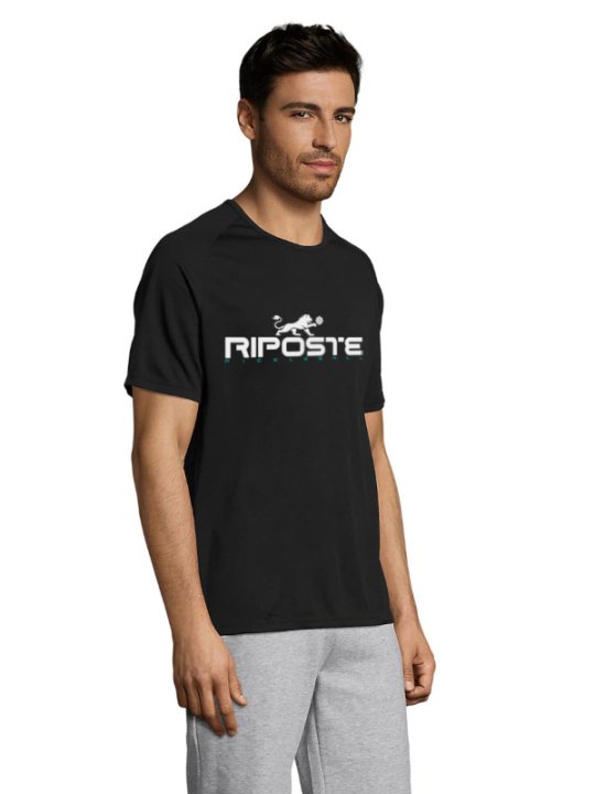 T-shirt Pickleball Homme Technique - Noir & Vert Army| Riposte