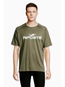 T-shirt Pickleball Homme Technique - Noir & Vert Army | Riposte