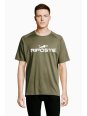 T-shirt Pickleball Homme Technique - Noir & Vert Army | Riposte