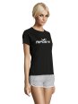 T-shirt Pickleball Femme Technique - Noir & Rose | Riposte